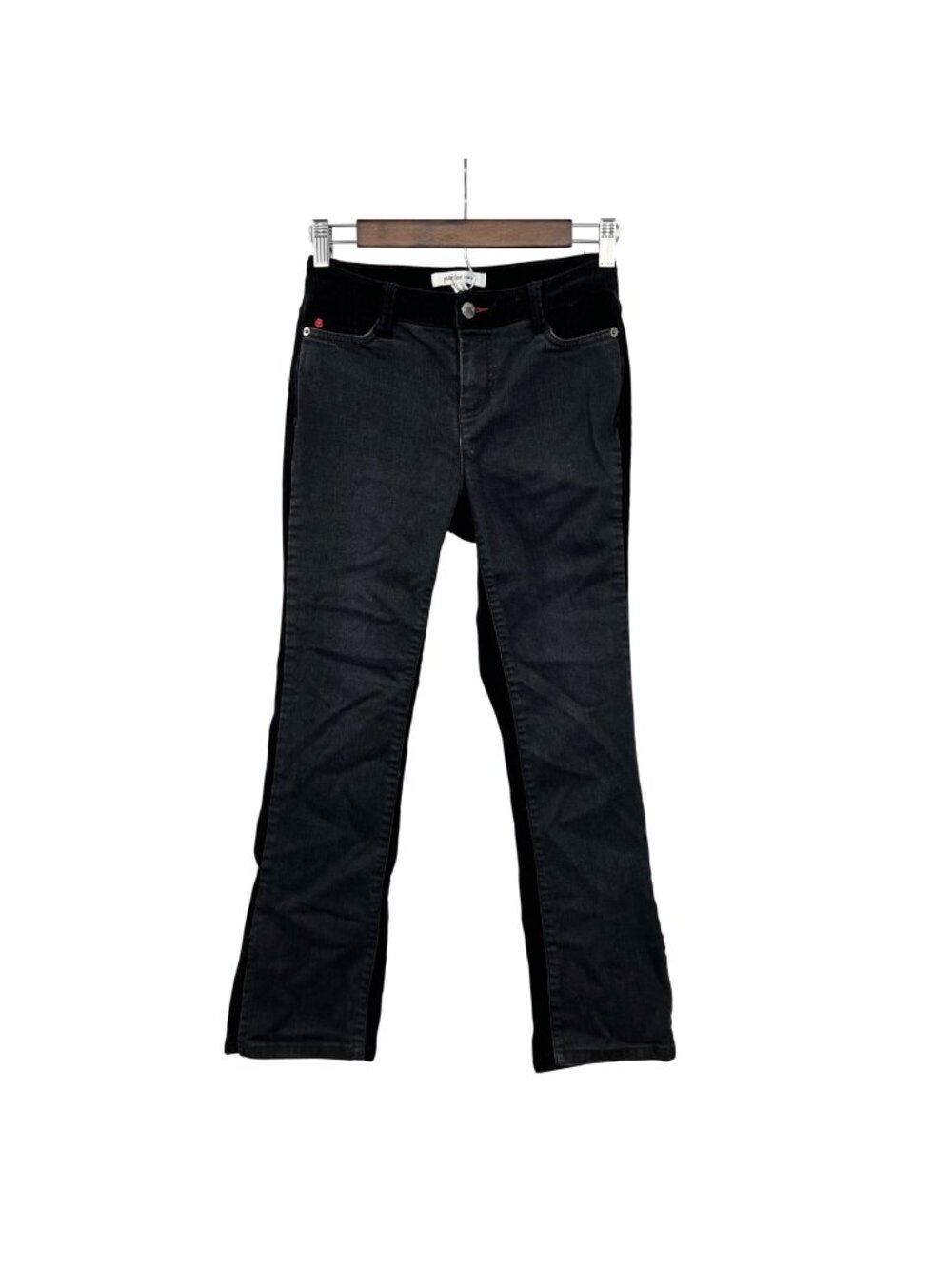 Peace Love World Denim Corduroy Pants Charcoal/Black Slim Fit Size 00